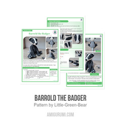Barrold the Badger amigurumi pattern by Little Green Bear