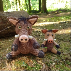 Boris the Boar amigurumi pattern by Little Green Bear