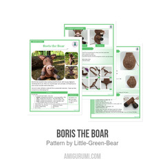 Boris the Boar amigurumi pattern by Little Green Bear