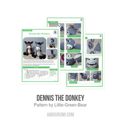 Dennis the Donkey amigurumi pattern by Little Green Bear