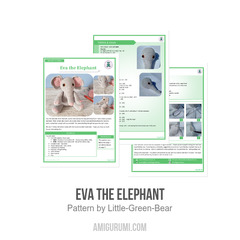 Eva the Elephant amigurumi pattern by Little Green Bear