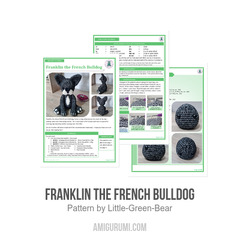 Franklin the French Bulldog amigurumi pattern by Little Green Bear
