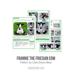 Frannie the Friesian Cow amigurumi pattern by Little Green Bear
