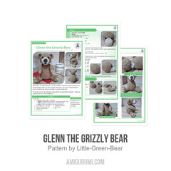 Glenn the Grizzly Bear amigurumi pattern by Little Green Bear