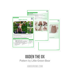 Ogden the Ox amigurumi pattern by Little Green Bear