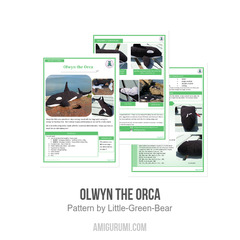 Olwyn the Orca amigurumi pattern by Little Green Bear
