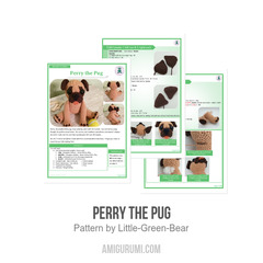 Perry the Pug amigurumi pattern by Little Green Bear