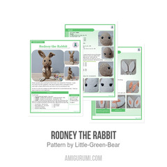 Rodney the Rabbit amigurumi pattern by Little Green Bear
