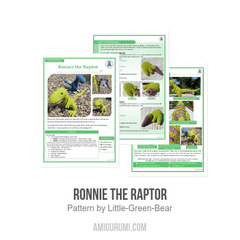 Ronnie the Raptor amigurumi pattern by Little Green Bear