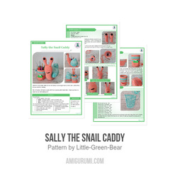 Sally the Snail Caddy amigurumi pattern by Little Green Bear