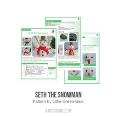 Seth the Snowman amigurumi pattern by Little Green Bear