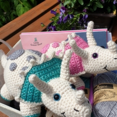 Terry the Triceratops amigurumi pattern by Little Green Bear