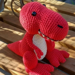 Travis the T-Rex amigurumi pattern by Little Green Bear