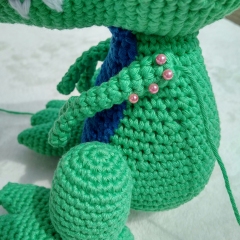 Travis the T-Rex amigurumi pattern by Little Green Bear