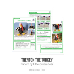 Trenton the Turkey amigurumi pattern by Little Green Bear