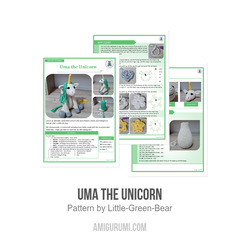 Uma the Unicorn amigurumi pattern by Little Green Bear
