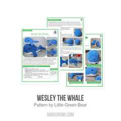 Wesley the Whale amigurumi pattern by Little Green Bear