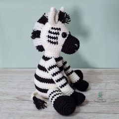 Zach the Zebra amigurumi pattern by Little Green Bear