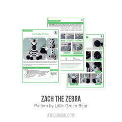 Zach the Zebra amigurumi pattern by Little Green Bear