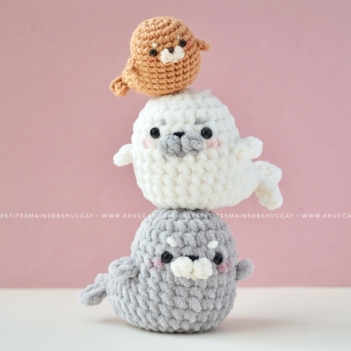 Baby seals amigurumi pattern by Khuc Cay