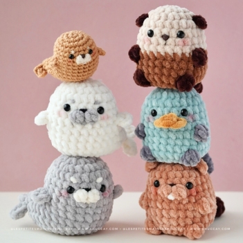 Baby water animals amigurumi pattern by Khuc Cay