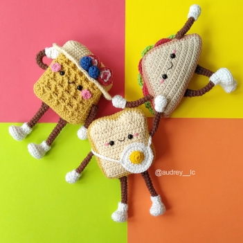 Breakfast Besties amigurumi pattern by Audrey Lilian Crochet