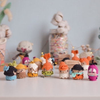 The mini Flintstones  amigurumi pattern by O Recuncho de Jei