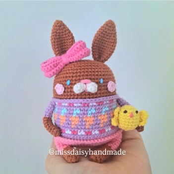 Lili the chocolate bunny amigurumi pattern by Miss Daisy Handmade
