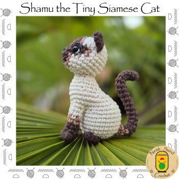 Shamu the Tiny Siamese Cat amigurumi pattern by Neith Sand Crochet