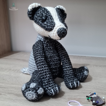 Barrold the Badger amigurumi pattern by Little Green Bear