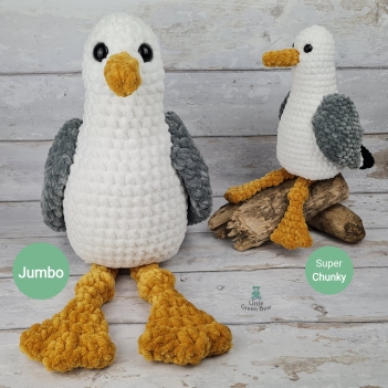 Sidney the Seagull amigurumi pattern by Little Green Bear