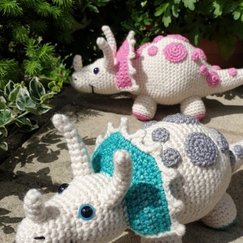 Terry the Triceratops amigurumi pattern by Little Green Bear