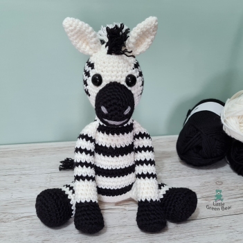 Zach the Zebra amigurumi pattern by Little Green Bear