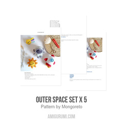 OUTER SPACE Set x 5 amigurumi pattern by Mongoreto