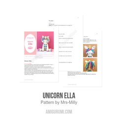 Unicorn Ella amigurumi pattern by Mrs Milly