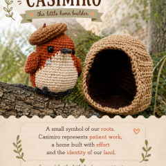 Casimiro, the Rufous Hornero  amigurumi pattern by Conmismanoss