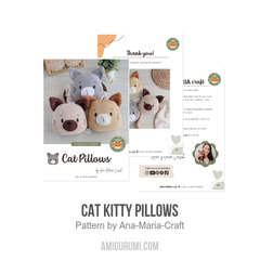 Cat Kitty Pillows amigurumi pattern by Ana Maria Craft