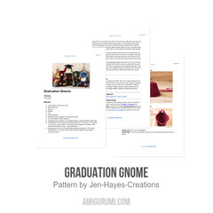 Graduation Gnome amigurumi pattern by Jen Hayes Creations