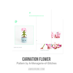 Carnation Flower amigurumi pattern by A Menagerie of Stitches