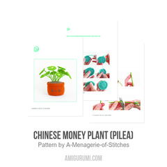 Chinese Money Plant (Pilea) amigurumi pattern by A Menagerie of Stitches