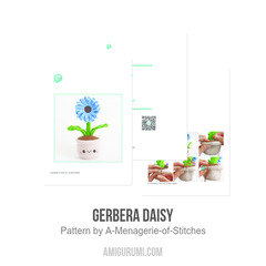 Gerbera Daisy amigurumi pattern by A Menagerie of Stitches