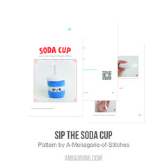 Sip the Soda Cup amigurumi pattern by A Menagerie of Stitches
