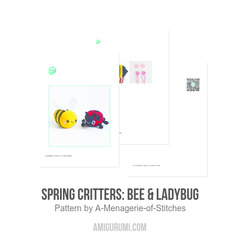Spring Critters: Bee & LadyBug amigurumi pattern by A Menagerie of Stitches