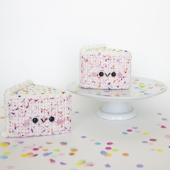 Sprinkles the Funfetti Cake Slice amigurumi pattern by A Menagerie of Stitches