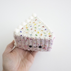 Sprinkles the Funfetti Cake Slice amigurumi pattern by A Menagerie of Stitches