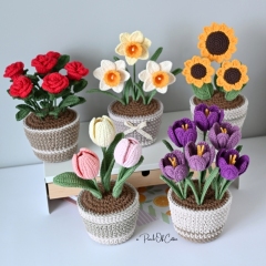 Flowers in a Pot (5 in 1 bundle) amigurumi pattern by apinchofcotton