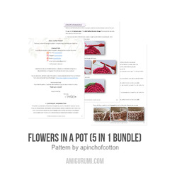 Flowers in a Pot (5 in 1 bundle) amigurumi pattern by apinchofcotton