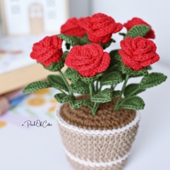 Rose in a Pot  amigurumi pattern by apinchofcotton