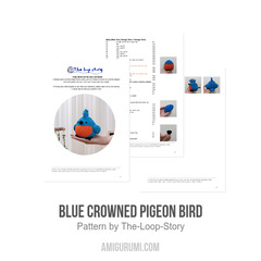 Blue Crowned Pigeon Bird amigurumi pattern by The Loop Story