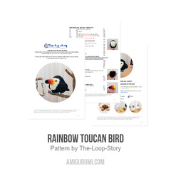 Rainbow Toucan Bird amigurumi pattern by The Loop Story